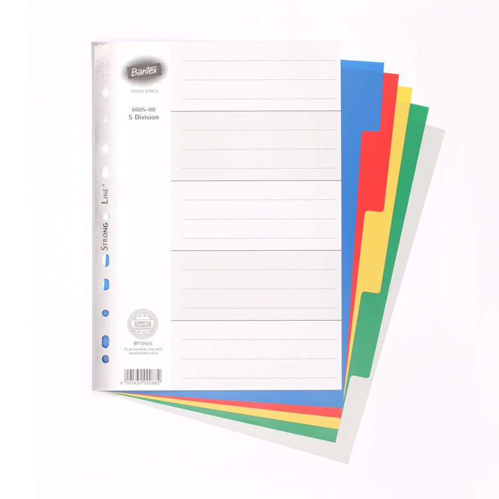 A4 5 DIVISION - MULTI COLOUR