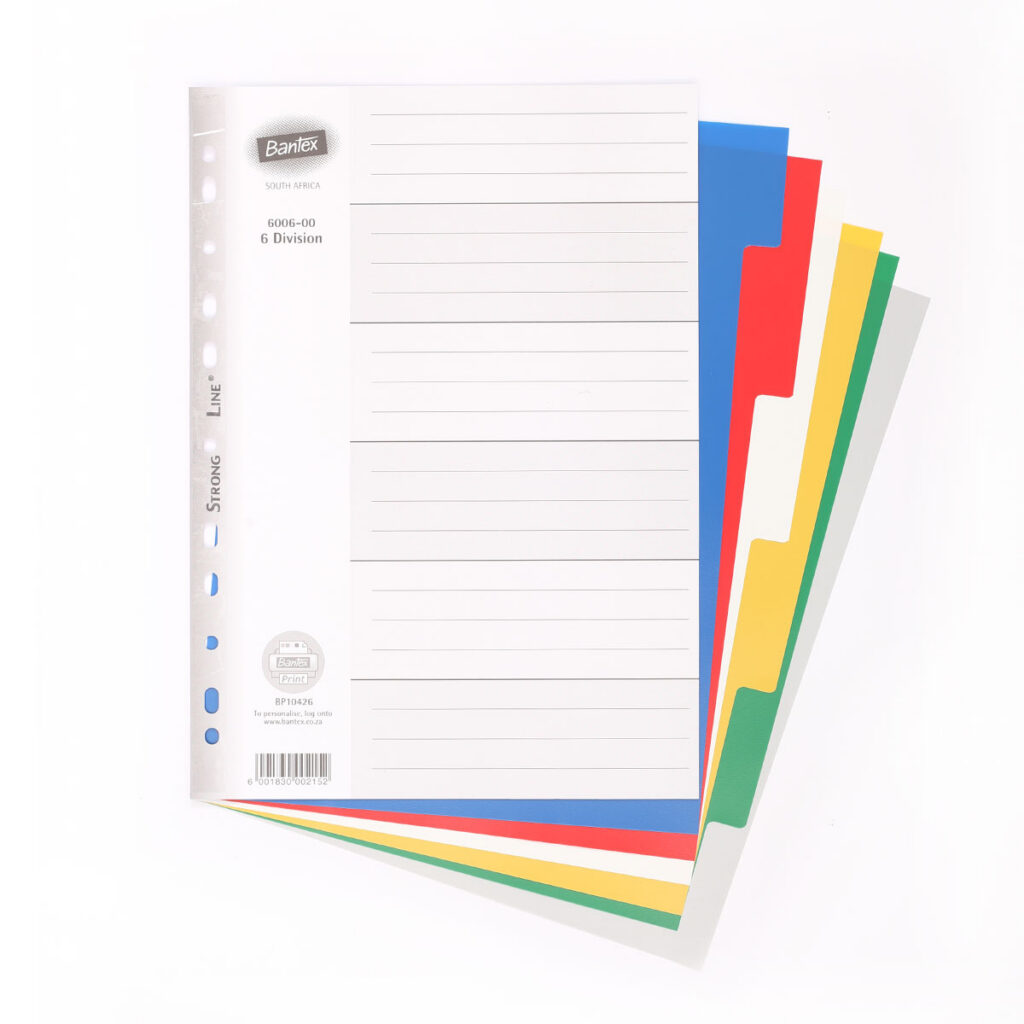 A4 6 DIVISION - PP MULTI COLOUR