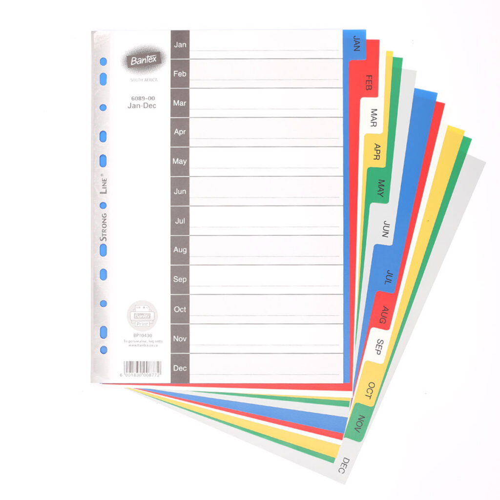 A4 JAN - DEC DIVISION - PP MULTI COLOUR