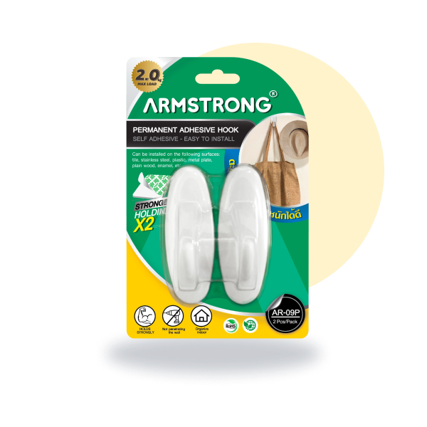 Armstrong Permanent Adhesive Hook AR-09P (2PCS)